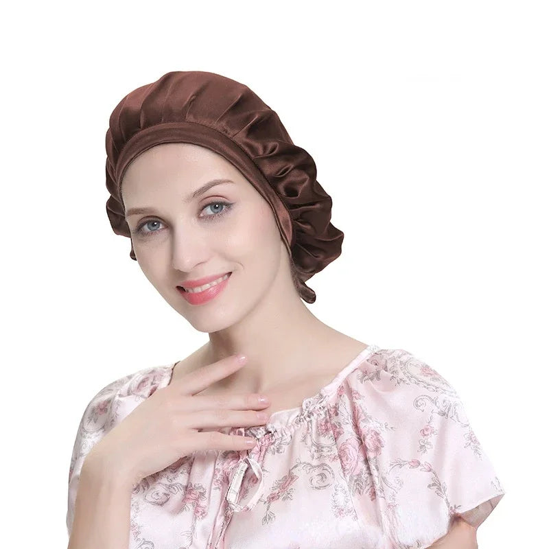 Bonnet de nuit en pure soie pour femme