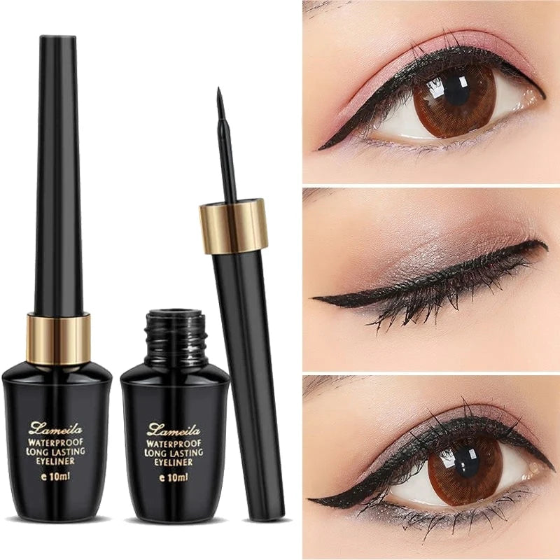 Stylo eye-liner liquide noir imperméable ultra-fin pour les yeux en gel à pointe dure longue durée