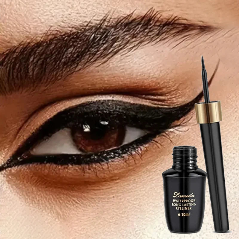 Stylo eye-liner liquide noir imperméable ultra-fin pour les yeux en gel à pointe dure longue durée