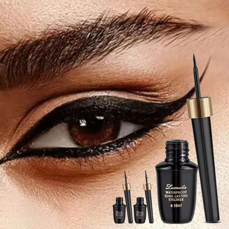 Stylo eye-liner liquide noir imperméable ultra-fin pour les yeux en gel à pointe dure longue durée