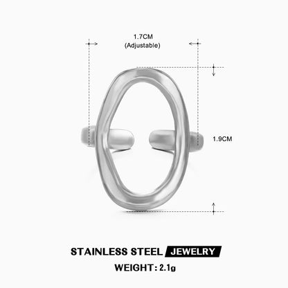 Bague cœur dorée en acier inoxydable