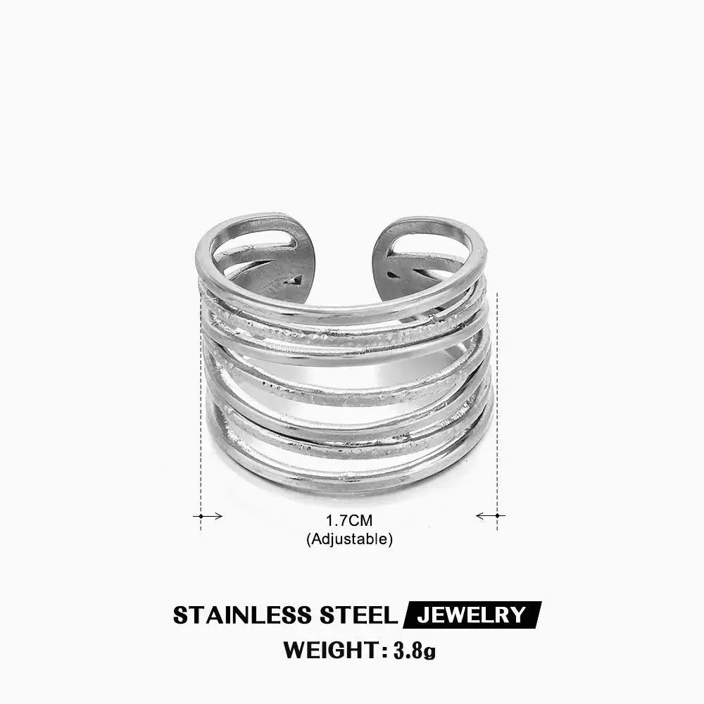 Bague cœur dorée en acier inoxydable