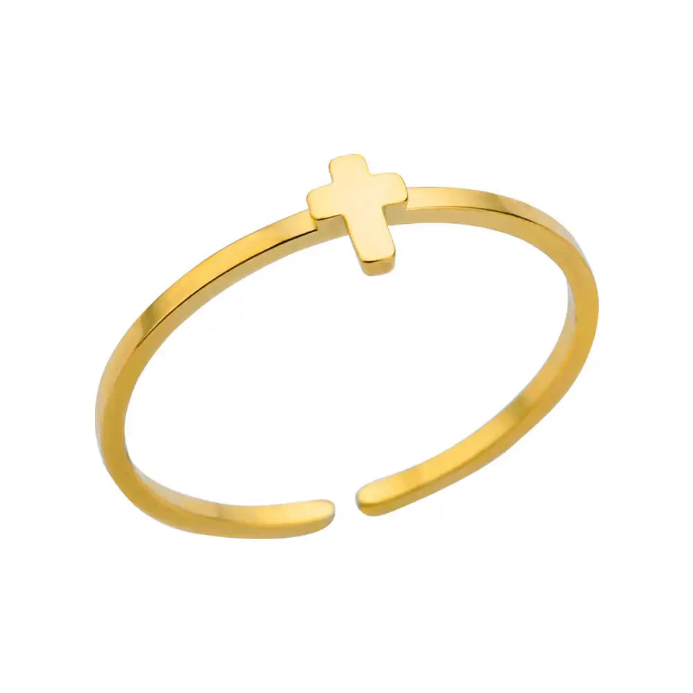 Bague Cœur Dorée en Acier Inoxydable – Bijou Élégant et Intemporel pour Femme.
