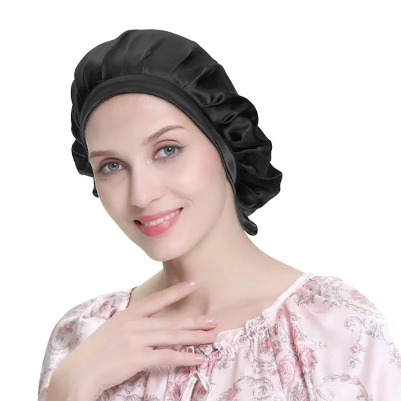Bonnet de nuit en pure soie pour femme