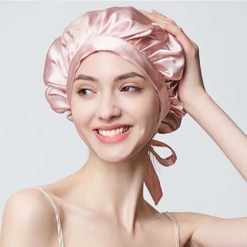 Bonnet de nuit en pure soie pour femme