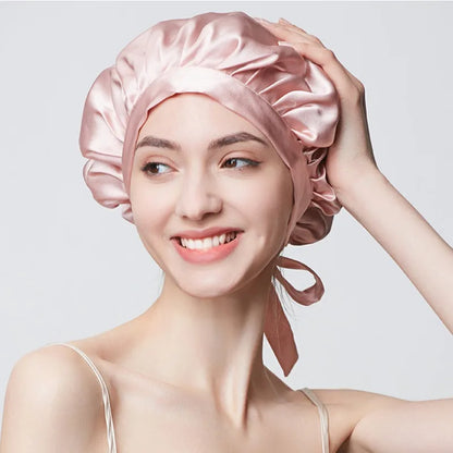 Bonnet de nuit en pure soie pour femme