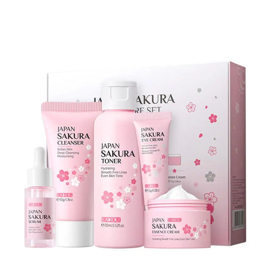 🌸 Coffret de Soin Visage Sakura – 5 ou 3 Pièces